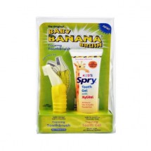 Set periuta de dinti + Gel SPRY gingii/dinti copii, capsuni si banane, 60 ml