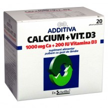 Additiva Calciu 1000 mg + Vitamina D3 x 20 plicuri