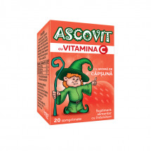 Ascovit 100 mg capsuni, 20 comprimate 