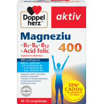 Aktiv Magneziu 400 +B1+B6+B12+Acid folic, 30+10 comprimate, DOPPELHERTZ