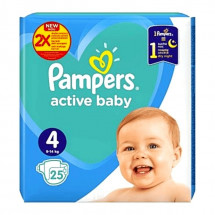 Pampers nr.4 Active Baby 9-14kg Carry Pack, 25 bucati