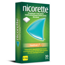 Nicorette Freshfruit 4 mg X 30 gume medicamentoase masticabile