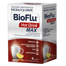 Bioflu Hot Drink Max 1000 mg/200 mg/4 mg X 8 plicuri unidoza