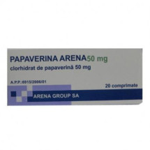 Papaverina 50mg, 20 comprimate