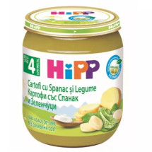 HIPP Cartofi cu crema de spanac 4l+ X 125 g