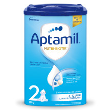 Lapte praf  NUTRI-BIOTIK 2, 6-12 luni, 800 g, Aptamil