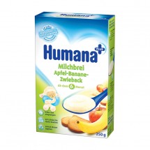 HUMANA Cereale cu mere, banane si pesmet , 250 g