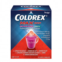 Coldrex MaxGrip fructe de padure si mentol, 10 plicuri 