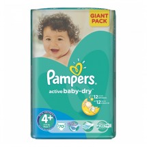 Pampers 4+ active baby 9-16 kg GP, 70 buc.