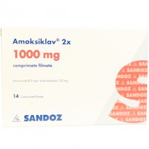 Amoksiklav 2X 1g, 14 comprimate filmate