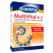 Eurovita multivital A-Z x 40cpr. elib.prel. 2 la pret de 1