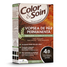 Vopsea de par castaniu saten 4B, Color&Soin