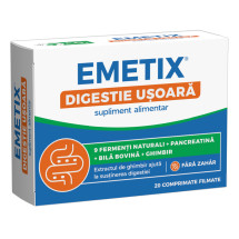 Emetix digestie usoara, 20 comprimate filmate gastrorezistente, FITERMAN PHARMA