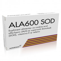 ALA 600 SOD - Supliment impotriva stresului oxidativ, 20 comprimate filmate