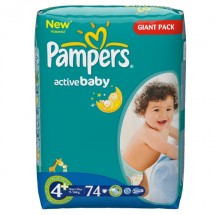 Pampers - Scutece Giant Pack nr.4 plus, 74 buc.