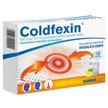 Coldfexin 500mg/12,2 mg X 10 plicuri pulbere pentru solutie orala