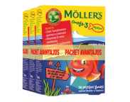 Pachet 3xMoller s Omega-3 x 36 pestisori gumati aroma capsun