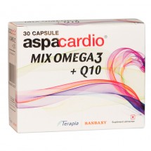 Aspacardio Mix Omega3 + Q10, 3 blistere x 10 capsule