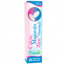Calciu Magneziu Zinc si Vitamina D Naturalis, 20 comprimate efervescente