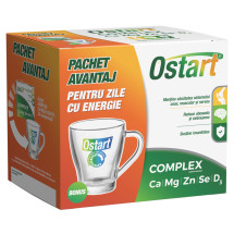 Ostart Complex Ca+Mg+Zn+Se+D3, 30 comprimate filmate + cana, FITERMAN 