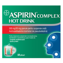 Aspirin Complex Hot Drink 500 mg/30 mg X 10 plicuri granule pentru suspensie orala