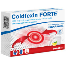 Coldfexin Forte 1000 mg/12,2 mg X 10 plicuri pulbere pentru solutie orala