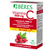 Beres Vitamina C 1500 mg + Vitamina D3 3000 UI x 30 comprimate filmate cu efect retard