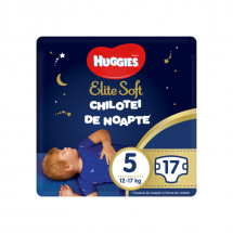 Huggies Nr.5 Pants Elite Soft de Noapte 12-17 kg, 17 bucati