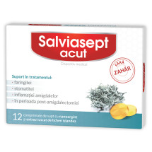 Zdrovit Salviasept Acut fara zahar X 12 comprimante de supt