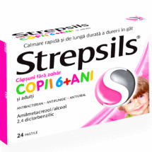 Strepsils capsuni fara zahar X 2 blistere X 12 pastile