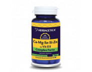 Ca+Mg+Se+Zn organice cu D3 x 120 caps.