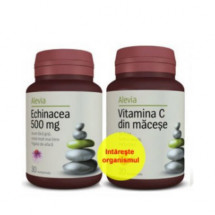 Alevia Echinacea 500 mg, 30 capsule + Vitamina C Macese 200 mg, 20 capsule