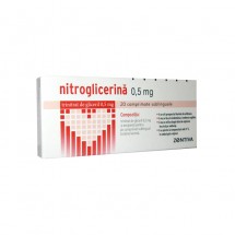 Nitroglicerina 0.5mg, 2 bliseret x 10 comprimate sublinguale