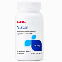 Niacin 250 mg, stimulare cerebrala, 100 tablete, GNC