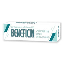 Beneficin 250 UI/5000 UI/g, 20 g, unguent, Antibiotice SA