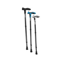 Baston reglabil cu tub de aluminiu si maner antialunecare Step Soft Negru