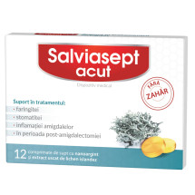 Zdrovit Salviasept Acut fara zahar X 12 comprimante de supt