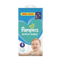 Pampers Scutece Active Baby, Marimea 4 Maxi, 132 bucati