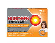 Nurofen Jr 7+ cu aroma de portocale 100 mg x 24 cps. moi masticabile