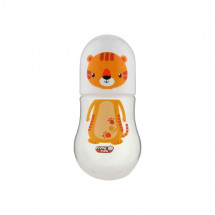 Primii Pasi JP1101 - Biberon PP decorat pinguin-tigru-maimuta-pui, 150ml