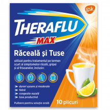  Theraflu Max Raceala si Tuse 1000 mg, 10 plicuri