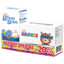 Imunice X 30 plicuri + RinoSun x 20 ml - pachet avantajos