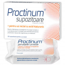 Proctinum Set (supozitioare X 10 bucati + servetele umede x 72 bucati)