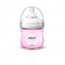 Avent Biberon Natural 125 ml roz ultra soft SCF031/17