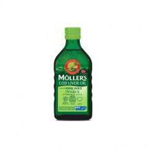 Moller`s Cod liver oil Omega-3 aroma de mere verzi X 250 ml