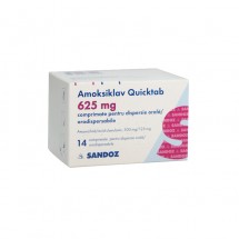 Amoksiklav Quicktab 625mg, 7 blistere x 2 comprimate ortodisp.
