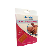 Plasturi cu rivanol 60 mm x 100 mm, 10 bucati, ASSISTA