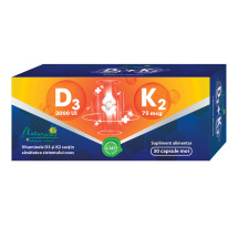 Vitamina D3 +K2, 30 capsule moi, NATURALIS