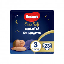 Huggies Nr.3 Pants Elite Soft de Noapte 6-11 kg,  23 bucati