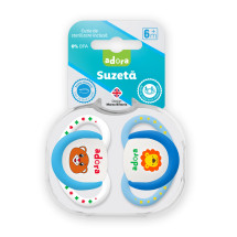 Adora Suzeta silicon, cutie sterilizare inclusa, 6-18 luni, design baieti